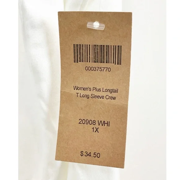 Duluth Trading Company Longtail Classic White Long Sleeve Crew Neck Shirt NWT - Picture 9 of 10